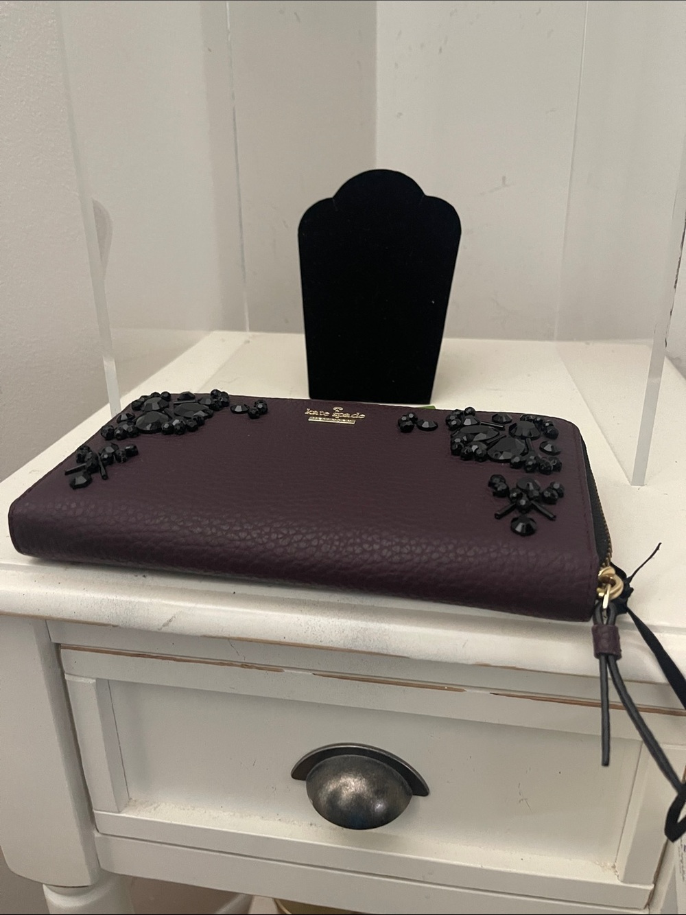 Kate Spade Jeweled Plum Floral Wallet - Picture 3 of 9